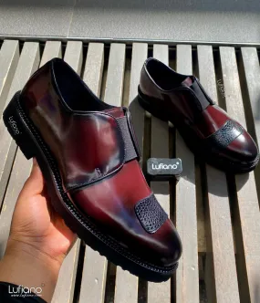 230 - Lufiano Slip On: Burgundy