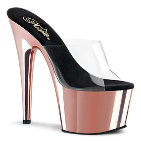 ADORE-701 Rose Gold Chrome Clear Upper Stripper Slide Shoe