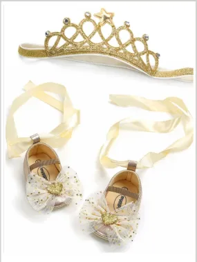 Baby Little Princess Crown Headband and Shoes Set