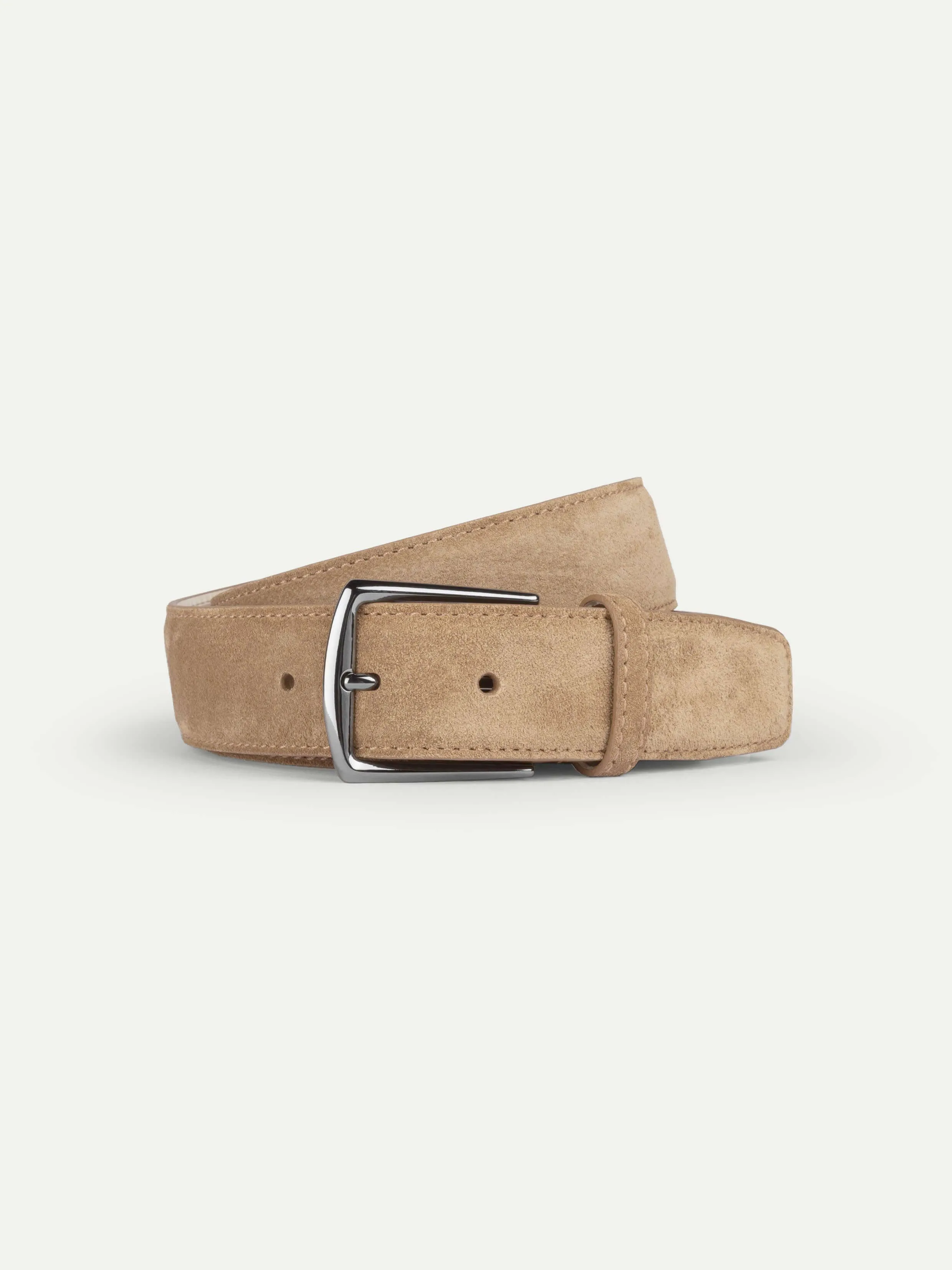 Beige Suede Leather Belt