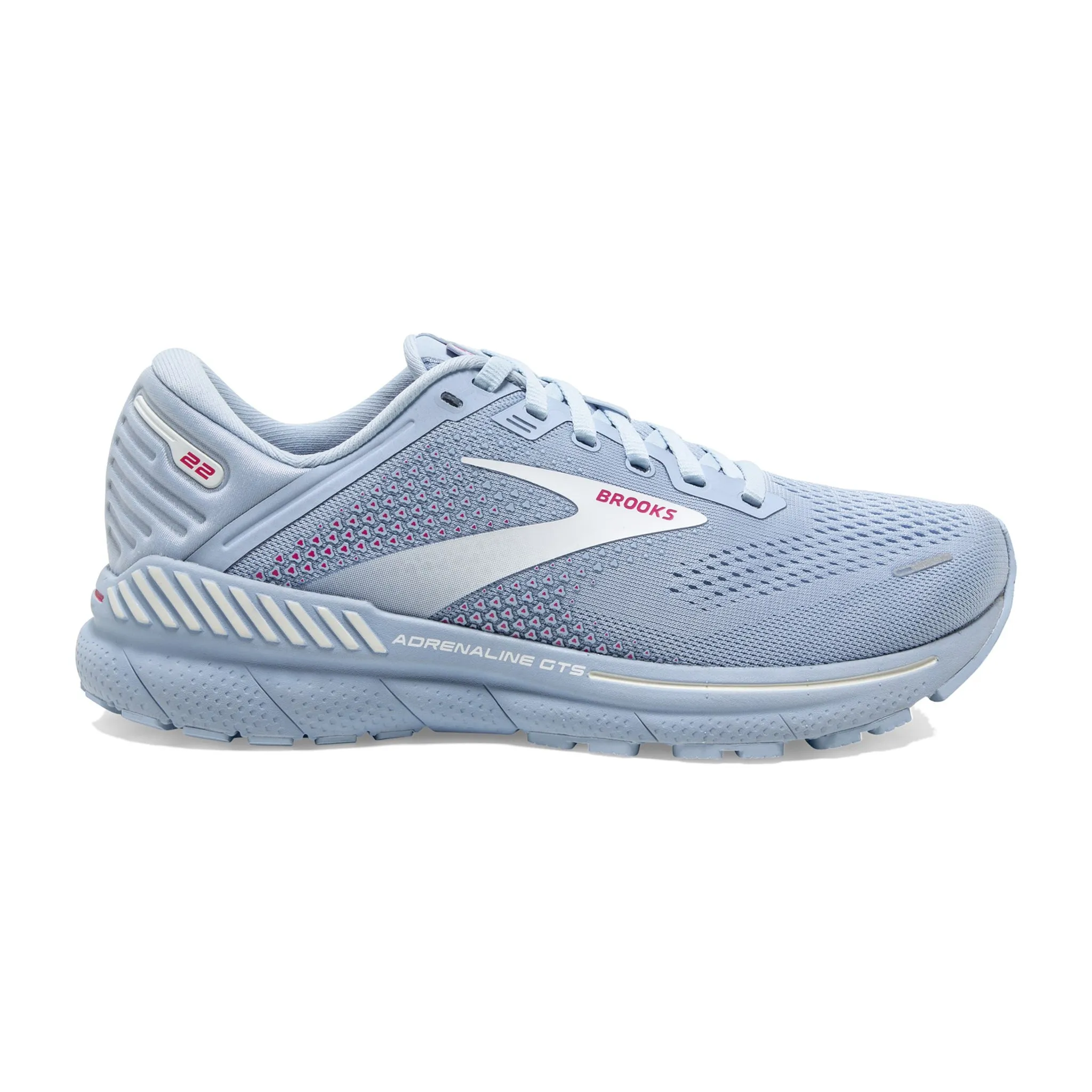 Brooks Women's 120353 427 Adrenaline GTS 22 Kentucky Blue White Rose Cushion Support Running Shoes