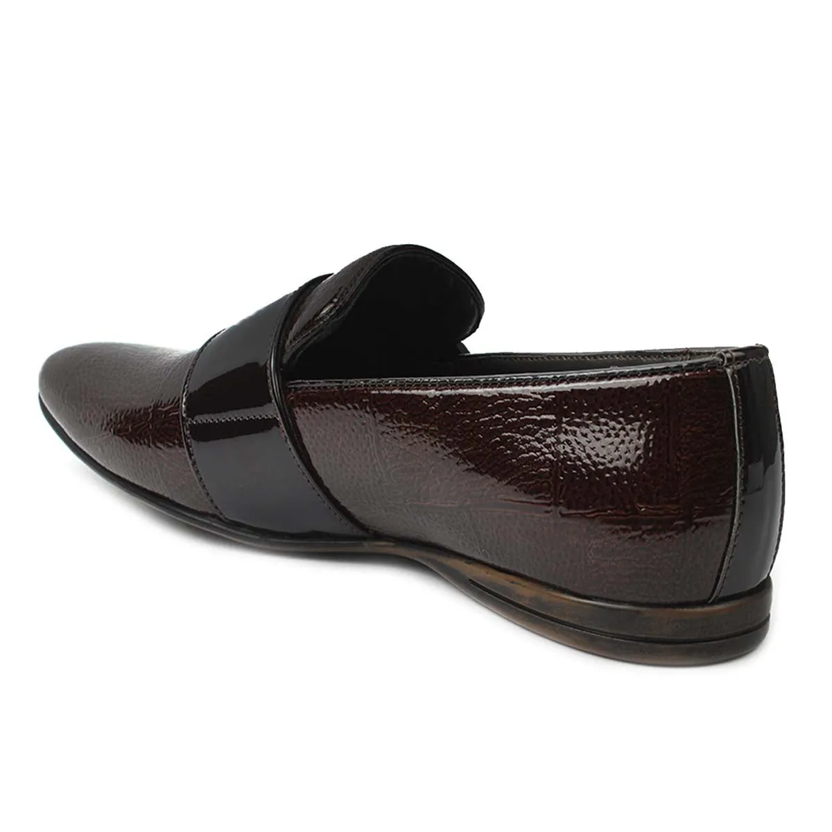 Brown Patent Double Monk Loafers