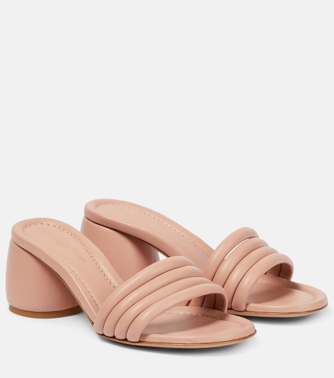 Gianvito Rossi leather mules, neutral