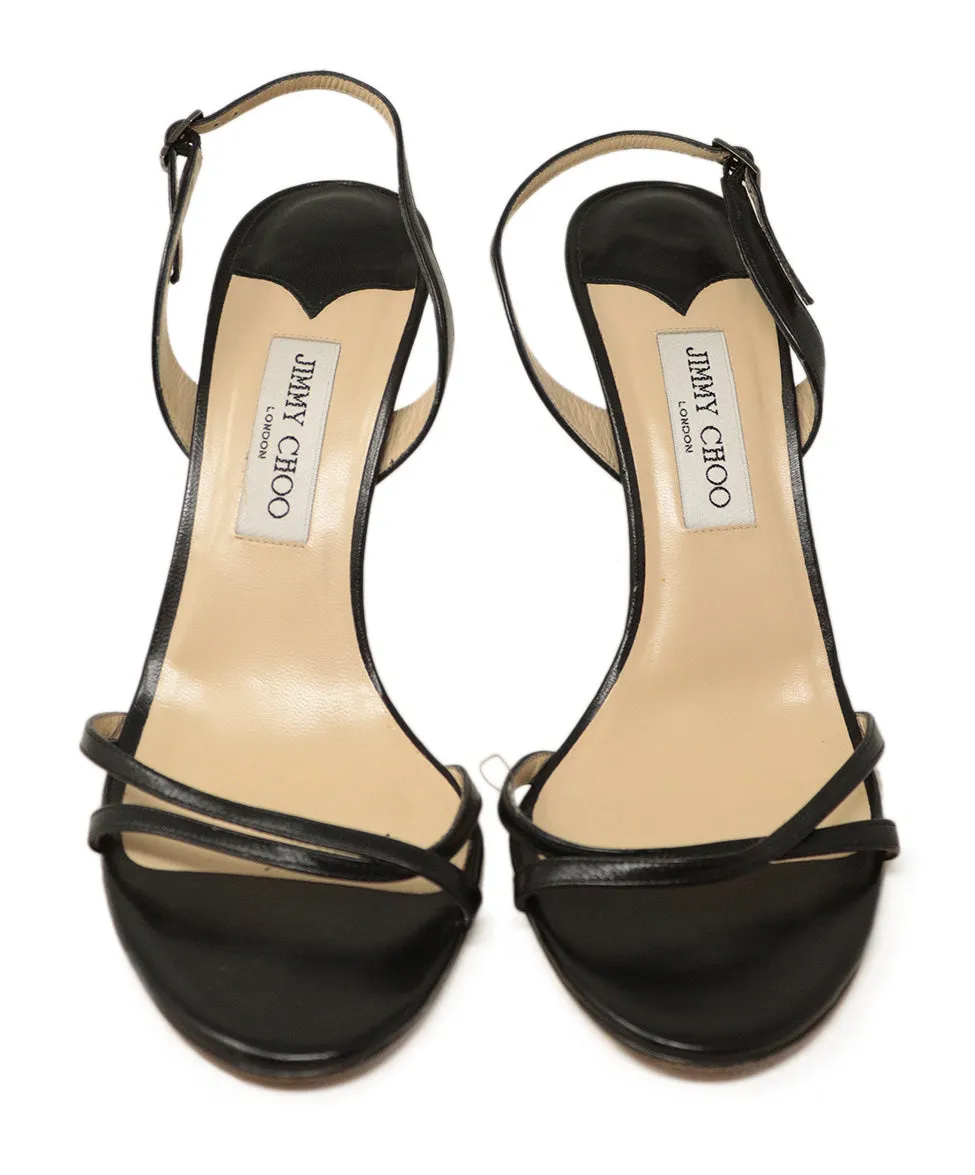 Jimmy Choo Black Leather Sandals sz 11.5