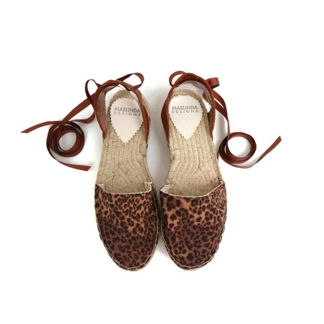 Leopard Print Espadrilles - Tan - Classic Sole