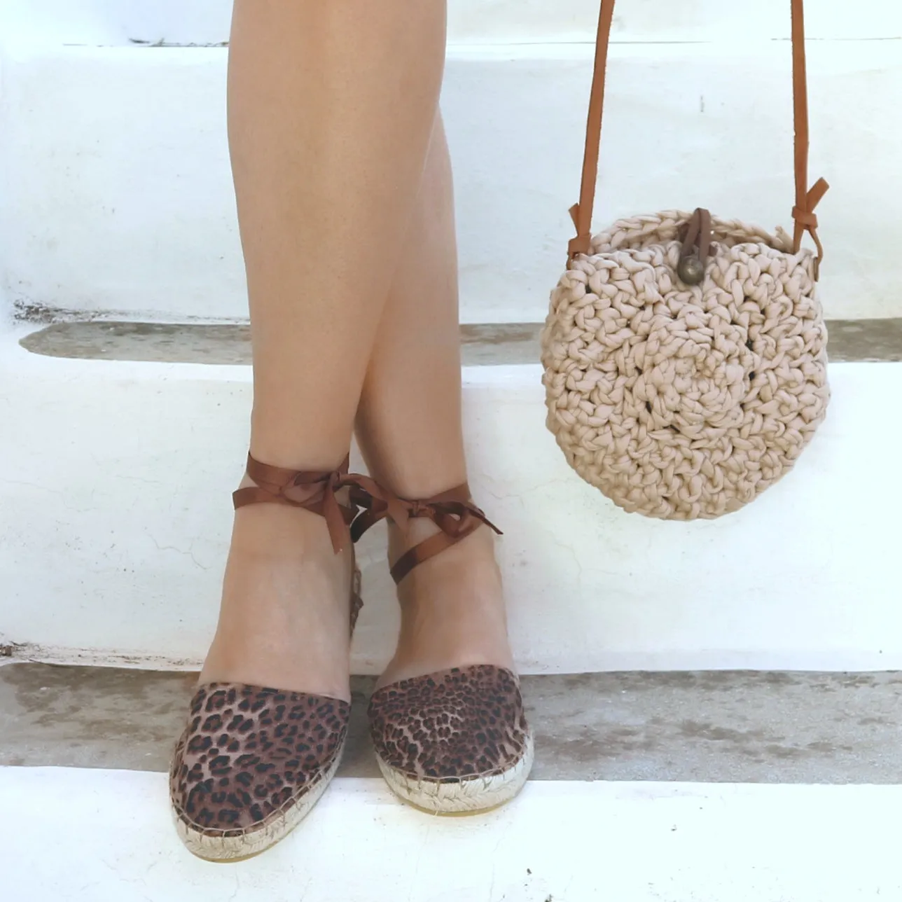 Leopard Print Espadrilles - Tan - Classic Sole