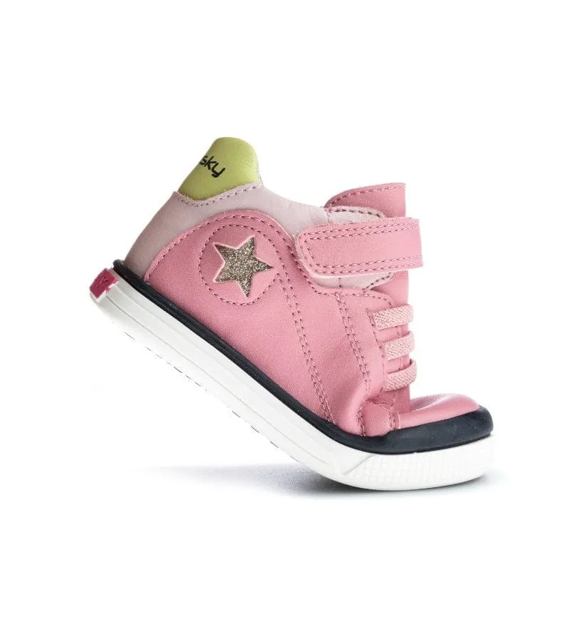 Pablosky Infant Girls Pink Leather Runners 022175