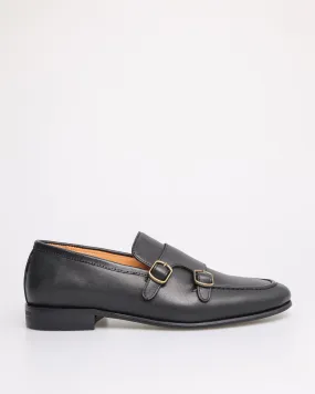 Tomaz F351 Men's Double Monk Strap Loafers (Black)